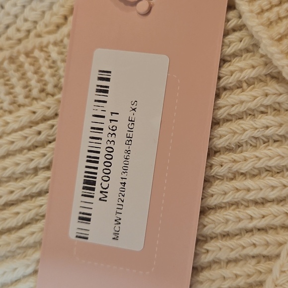 NWT MICAS Knot Front Knit Embroidered Floral Tube Top Sz. XS - Picture 7 of 10